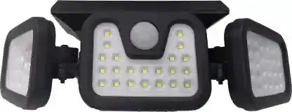 3 Head Solar Motion Sensor Light with 74 White LEDs, inbuilt Battery & Solar Panel