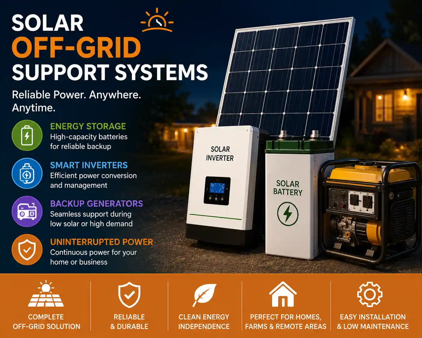 Solar Off-Grid Support Systems